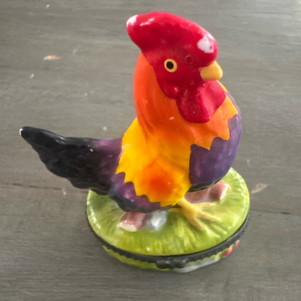Colorful Ceramic Rooster Figurine